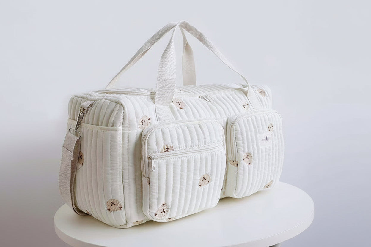 sac langer beige double ours clair