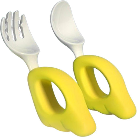 CUILLERE BEBE - LittleUtensils™ - Jaune - Sourire Bébé