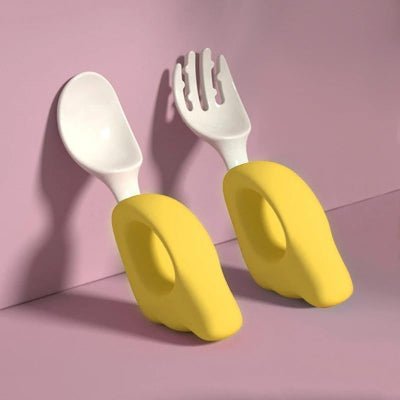 CUILLERE BEBE - LittleUtensils™ - Jaune - Sourire Bébé