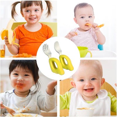 CUILLERE BEBE - LittleUtensils™ - Jaune - Sourire Bébé