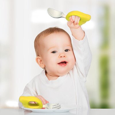 CUILLERE BEBE - LittleUtensils™ - Jaune - Sourire Bébé