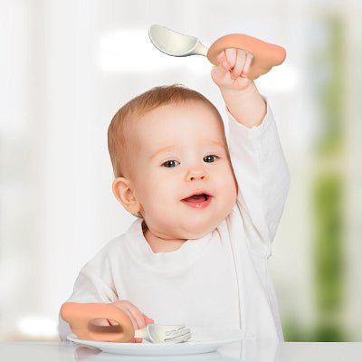 CUILLERE BEBE - LittleUtensils™ - Rose - Sourire Bébé