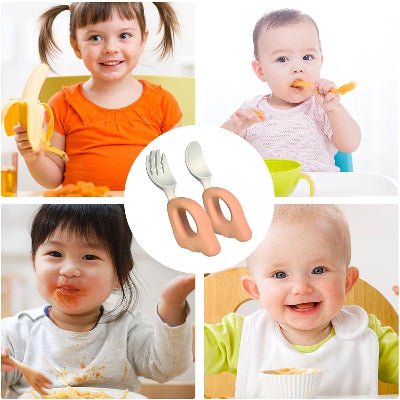 CUILLERE BEBE - LittleUtensils™ - Rose - Sourire Bébé