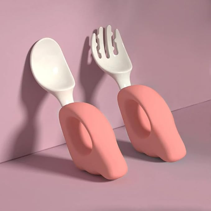 CUILLERE BEBE - LittleUtensils™ - Rose - Sourire Bébé
