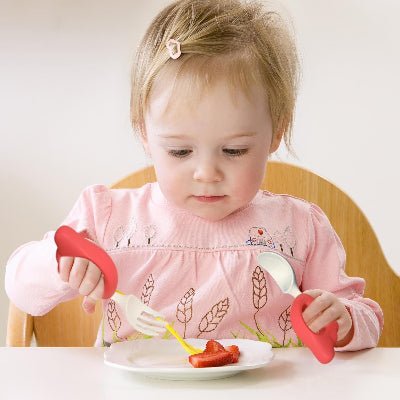 CUILLERE BEBE - LittleUtensils™ - Rouge - Sourire Bébé