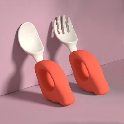 CUILLERE BEBE - LittleUtensils™ - Rouge - Sourire Bébé