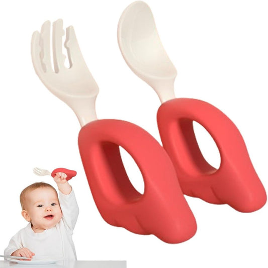 CUILLERE BEBE - LittleUtensils™ - Rouge - Sourire Bébé