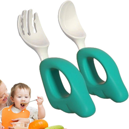 CUILLERE BEBE - LittleUtensils™ - Vert - Sourire Bébé