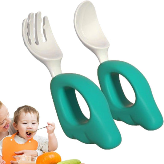CUILLERE BEBE - LittleUtensils™ - Vert - Sourire Bébé