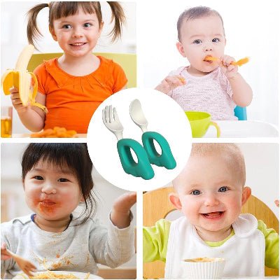 CUILLERE BEBE - LittleUtensils™ - Vert - Sourire Bébé