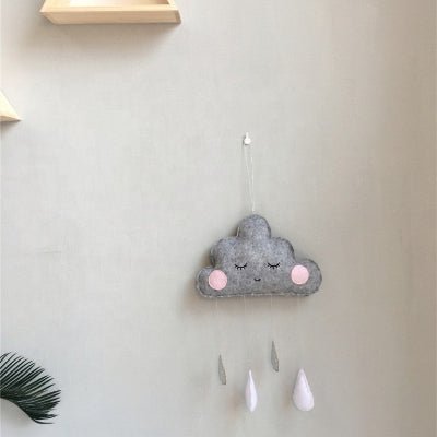 DECORATION CHAMBRE BEBE - CloudDrops™ - Gris - Sourire Bébé