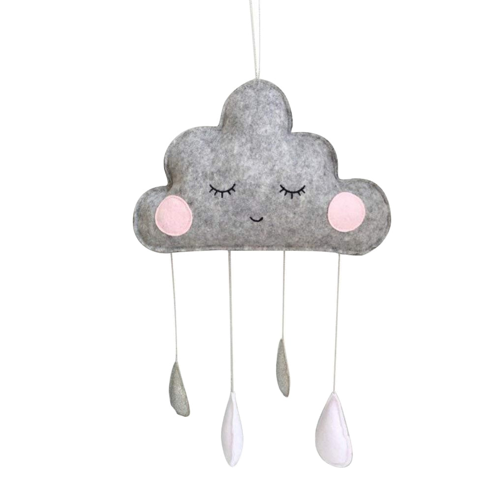 DECORATION CHAMBRE BEBE - CloudDrops™ - Gris - Sourire Bébé