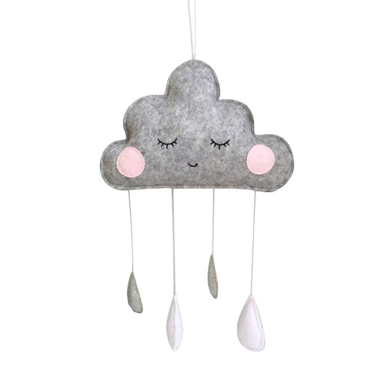DECORATION CHAMBRE BEBE - CloudDrops™ - Gris - Sourire Bébé