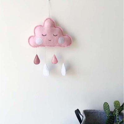 DECORATION CHAMBRE BEBE - CloudDrops™ - Rose - Sourire Bébé