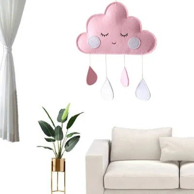 DECORATION CHAMBRE BEBE - CloudDrops™ - Rose - Sourire Bébé