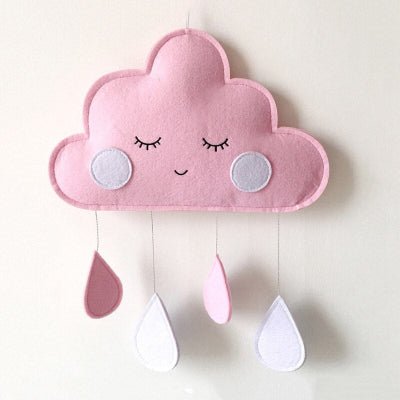 DECORATION CHAMBRE BEBE - CloudDrops™ - Rose - Sourire Bébé