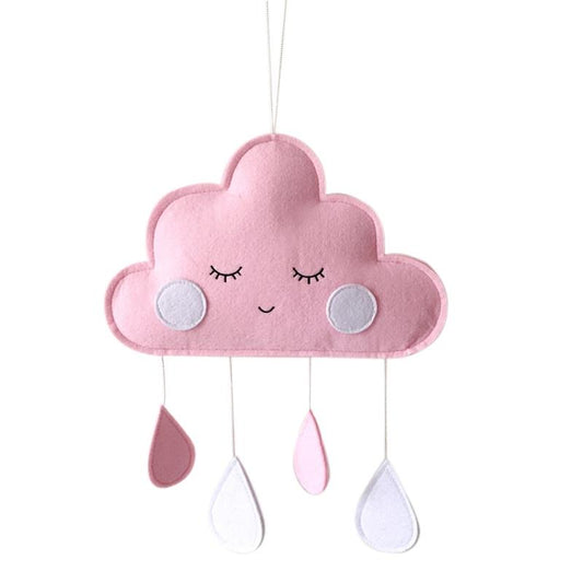 DECORATION CHAMBRE BEBE - CloudDrops™ - Rose - Sourire Bébé