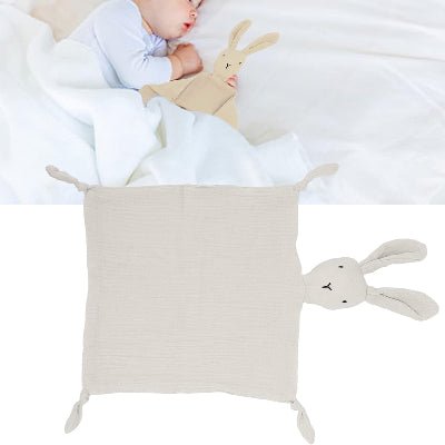 DOUDOU BEBE - BabyMousseline™ - Blanc - Sourire Bébé