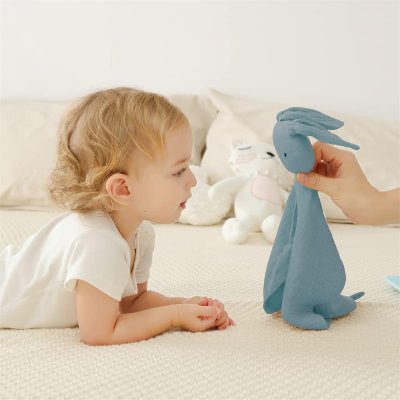 DOUDOU BEBE - BabyMousseline™ - Bleu - Sourire Bébé
