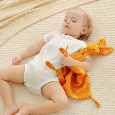DOUDOU BEBE - BabyMousseline™ - Jaune - Sourire Bébé