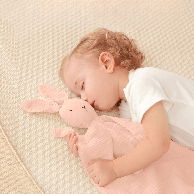 DOUDOU BEBE - BabyMousseline™ - Rose - Sourire Bébé
