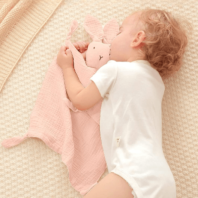 DOUDOU BEBE - BabyMousseline™ - Rose - Sourire Bébé