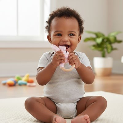 Hochet bébé stimulant | Éveil Sensoriel - Sourire Bébé
