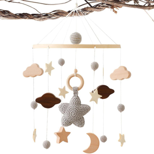 MOBILE LIT BEBE - RainbowDream™ - Etoile Grise - Sourire Bébé