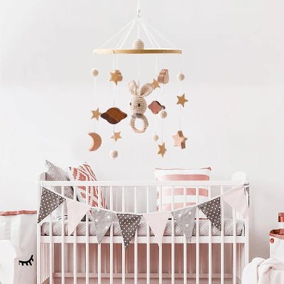 MOBILE LIT BEBE - RainbowDream™ - Lapin - Sourire Bébé