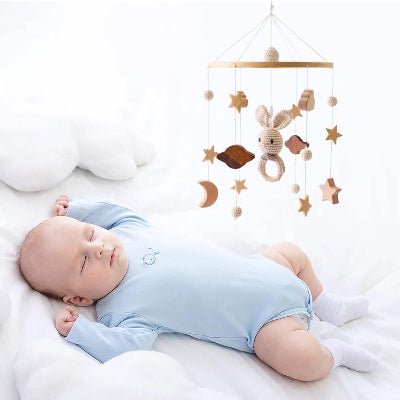 MOBILE LIT BEBE - RainbowDream™ - Lapin - Sourire Bébé