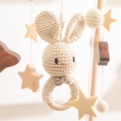 MOBILE LIT BEBE - RainbowDream™ - Lapin - Sourire Bébé