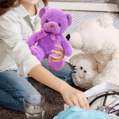 Ours En Peluche - CuteTeddyBearPlush™ - Mauve - Sourire Bébé