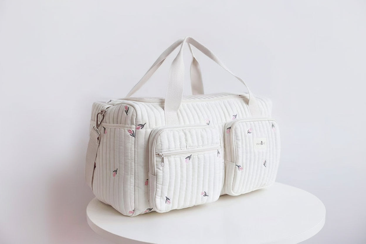 sac langer beige double tulipe